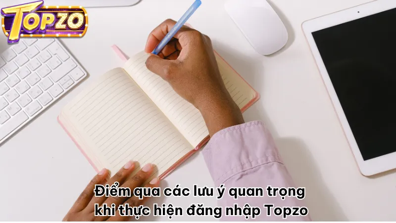 Điểm qua các lưu ý quan trọng khi thực hiện đăng nhập Topzo