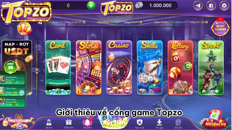 Giới thiệu về cổng game Topzo