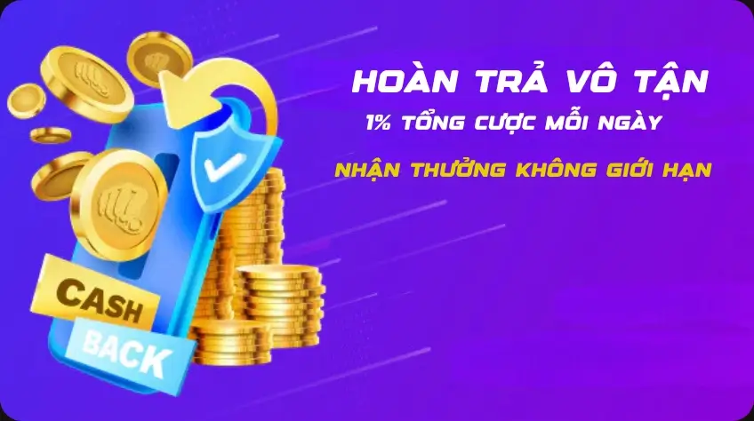 Hoàn trả vô tận 1% tổng cược mỗi ngày